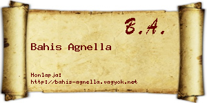 Bahis Agnella névjegykártya